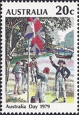 FindYourStampsValue: Flag Raising at Sydney Cove