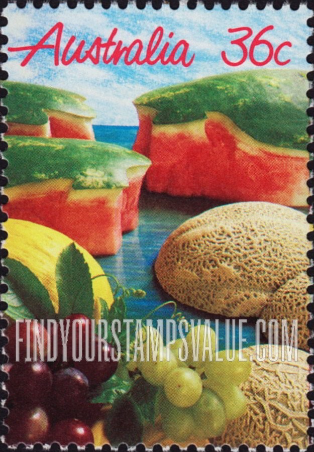 FindYourStampsValue: Fruits: Melons, grapes