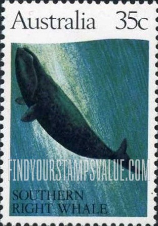 FindYourStampsValue: Southern right whale, vertical