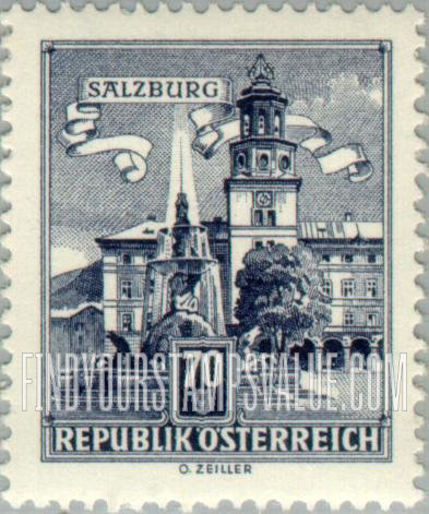 FindYourStampsValue: Buildings: Residenz Fountain, Salzburg