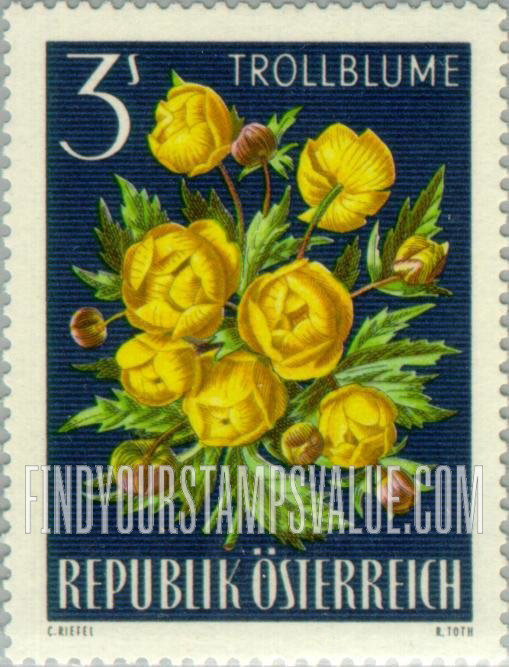 FindYourStampsValue: Alpine Flowers: Globeflowers