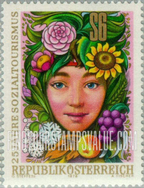 FindYourStampsValue: Child with Flowers and Fruit