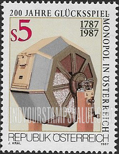 FindYourStampsValue: Gambling Monopoly, 200th Anniversary: Lottery drum