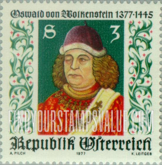 FindYourStampsValue: Oswald von Wolkenstein (1377-1445), Poet