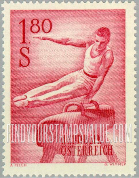 FindYourStampsValue: Gymnast on vaulting horse