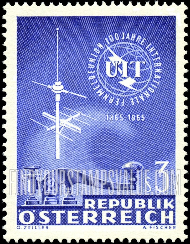 FindYourStampsValue: ITU Emblem, Telegraph Key and TV Antenna