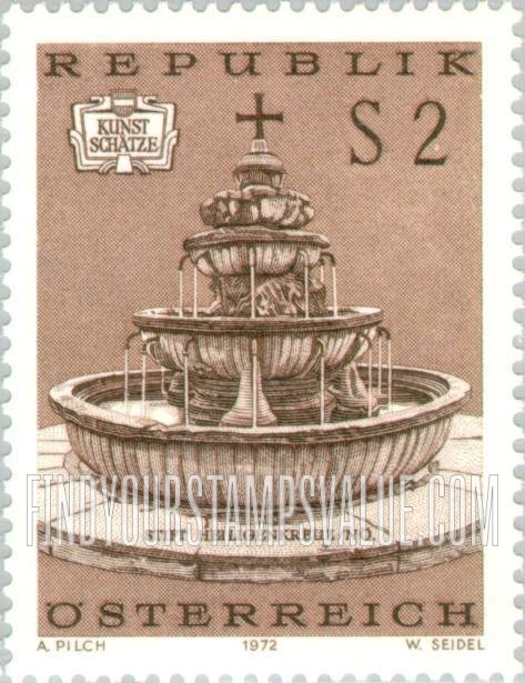 FindYourStampsValue: Fountain, Heiligenkreuz Abbey