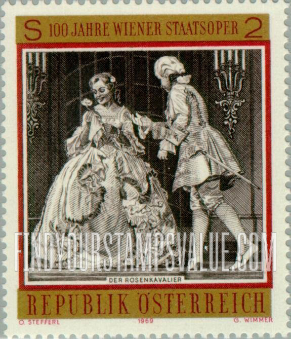 FindYourStampsValue: Centenary of Vienna Opera House: Rosencavalier, Richard Strauss