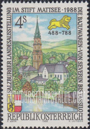 FindYourStampsValue: Mattsee Monastery and Lion of Alz