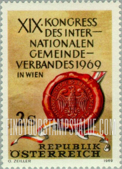 FindYourStampsValue: 19th Congress of the International Organizations of Municipalities, Vienna: Oldest Municipal Seal of Vienna