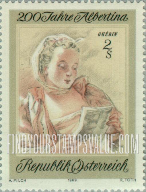 FindYourStampsValue: Etching Collection in the Albertina, Vienna, Bicentenary: Lady Reading, by Francois Guerin