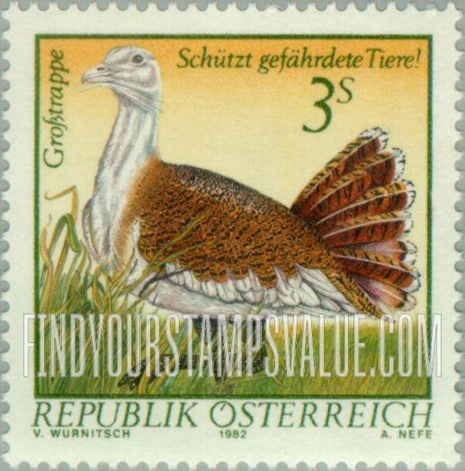 FindYourStampsValue: Protection of Endangered Species: Bustard