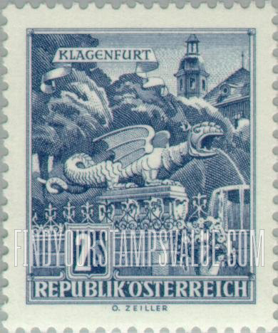 FindYourStampsValue: Buildings: Dragon Fountain, Klagenfurt