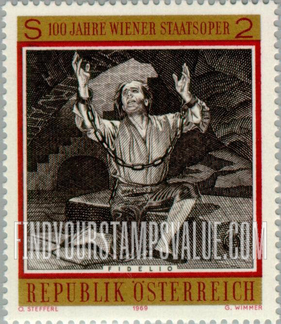 FindYourStampsValue: Centenary of Vienna Opera House: Fidelio, Beethoven