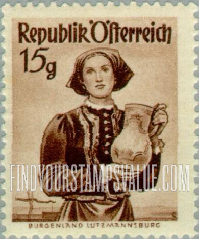FindYourStampsValue: Austrian Costumes: Burgenland, Lutzmannsburg