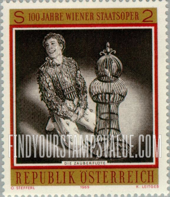 FindYourStampsValue: Centenary of Vienna Opera House: Magic Flute, Mozart