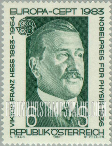 FindYourStampsValue: Viktor Franz Hess (1883-1964), 1936 Nobel Prize Winner in Physics