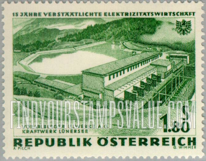 FindYourStampsValue: Hydroelectric Power Plants: Lünersee dam and reservoir