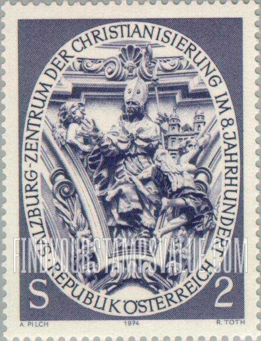 FindYourStampsValue: St. Virgil, Sculpture from Nonntal Church