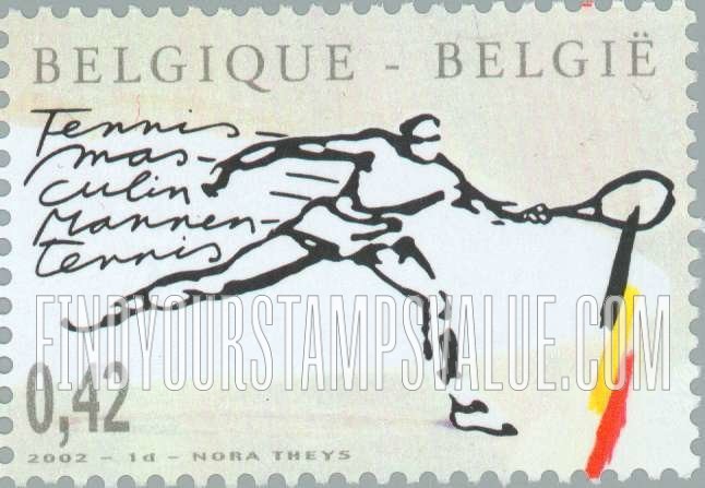 FindYourStampsValue: Royal Belgian Tennis Federation, Centenary: Men’s tennis
