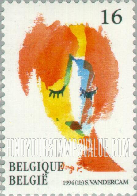 FindYourStampsValue: Paintings: Ma Toute Belle, by Serge Vandercam