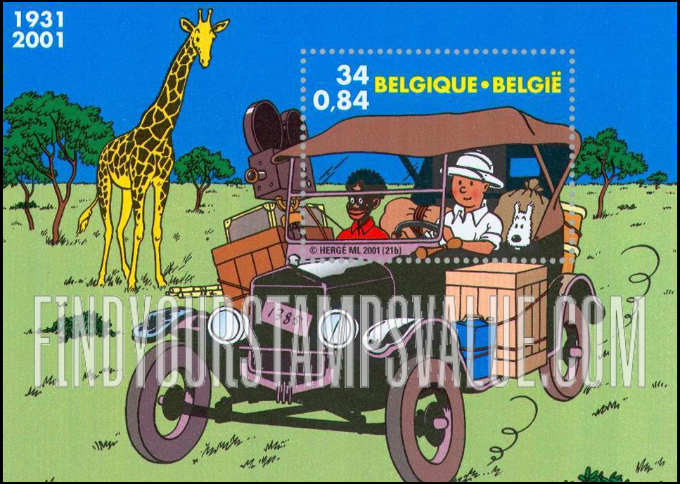 FindYourStampsValue: Tintin in Africa: In automobile