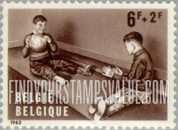 FindYourStampsValue: Semi-Postal, Handicapped Children: Sitting boys playing ball