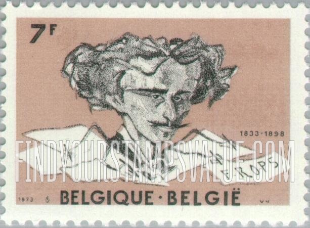 FindYourStampsValue: Felicien Rops (1833-1898), Painter, Engraver: Self-portrait