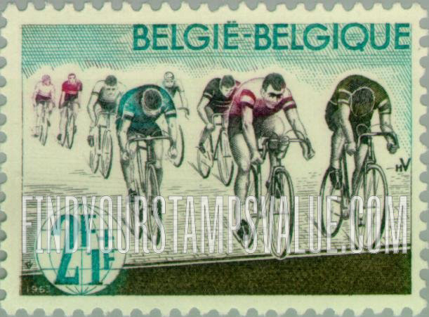 FindYourStampsValue: Semi-Postal: Bicyclists at check point