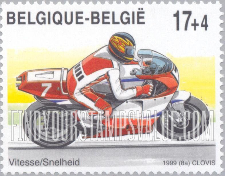 FindYourStampsValue: Semi-Postal, Motorcycles: Speed race
