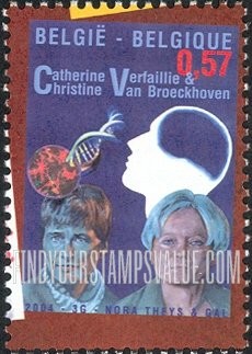FindYourStampsValue: Famous Belgians: Catherine Verfaille and Christine Van Broeckhoven, medical researchers