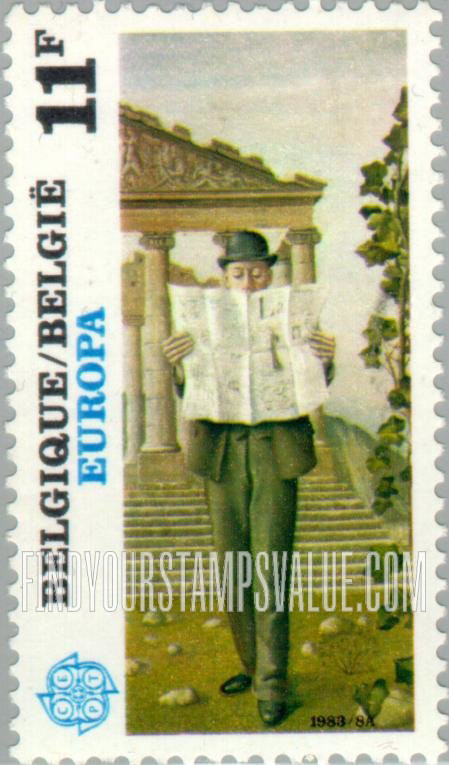 FindYourStampsValue: Europa 1983, Paintings by P. Delvaux: Common Man