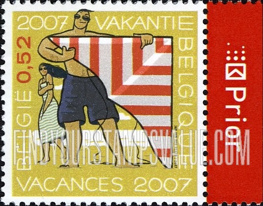 FindYourStampsValue: Vacations: Woman, man with kite