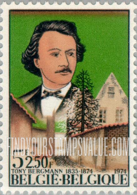 FindYourStampsValue: Semi-Postal: Anton Bergmann and view of Lierre