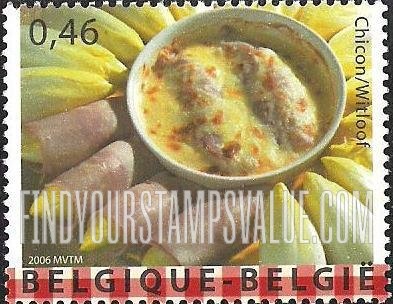 FindYourStampsValue: Belgian Foods and Beverages: Witloof chicory (Belgian endive)