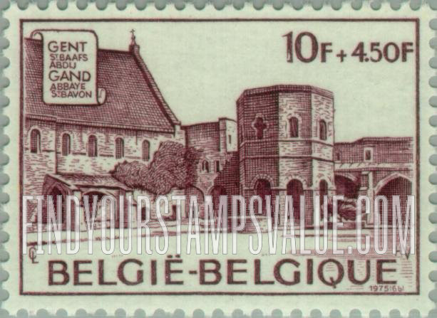 FindYourStampsValue: Semi-Postal: St. Bavon Abbey, Ghent