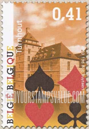 FindYourStampsValue: Tourism: Royal Castle, playing card suits (Turnhout)