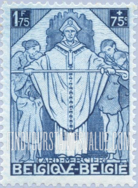 FindYourStampsValue: Semi-Postal: Mercier Protecting Children and Aged at Malines