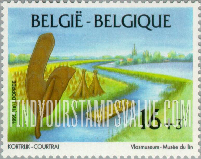 FindYourStampsValue: Semi-Postal, Museums: National Flax Museum, Kortrijk