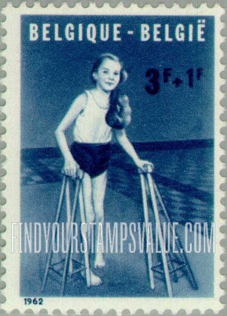 FindYourStampsValue: Semi-Postal, Handicapped Children: Girl with crutches (polio)