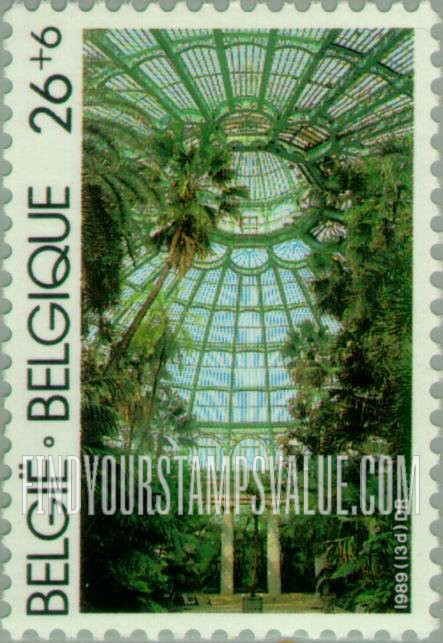 FindYourStampsValue: Semi-Postal, Solidarity: Royal Greenhouses of Laeken, Dome interior