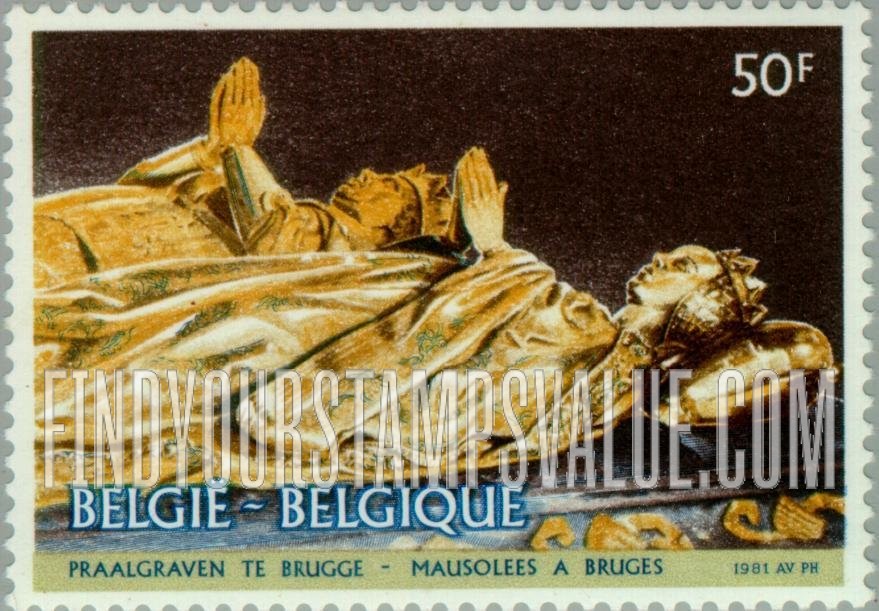 FindYourStampsValue: Mausoleum of Marie of Burgundy and Charles the Bold, Bruges