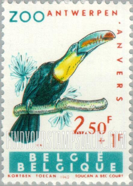 FindYourStampsValue: Semi-Postal, Birds: Keel-billed toucan