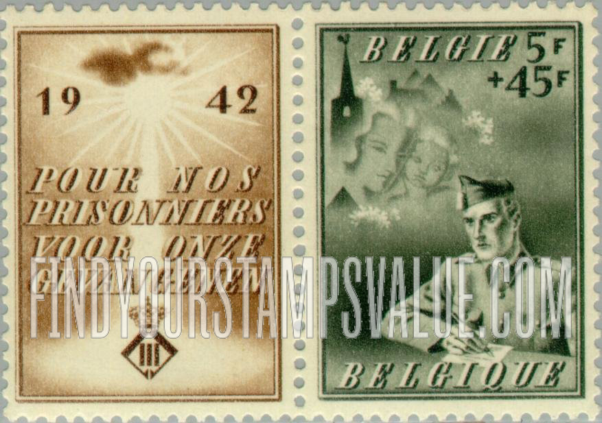 FindYourStampsValue: Semi-Postal: Belgian Prisoner