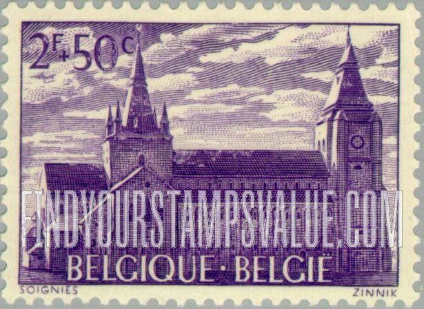 FindYourStampsValue: Semi-Postal: Collegiate Church, Soignies