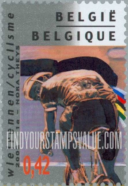 FindYourStampsValue: World Cyclo-Cross and Road Bicycling Championships: Rider looking back