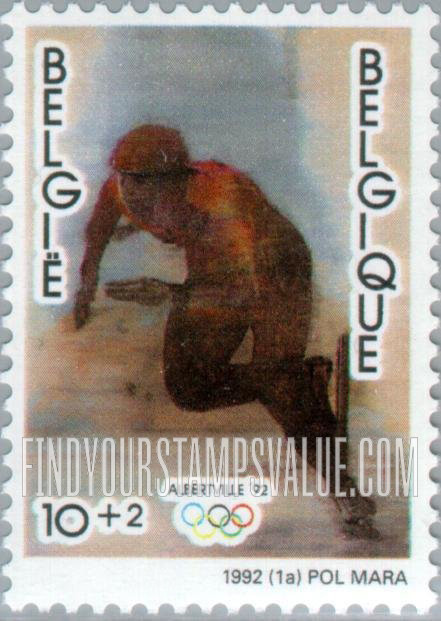 FindYourStampsValue: Semi-Postal, 1992 Winter and Summer Olympics, Albertville and Barcelona: Speed skating