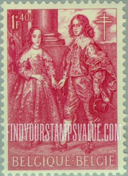 FindYourStampsValue: Semi-Postal: William of Orange with his bride, by Van Dyck