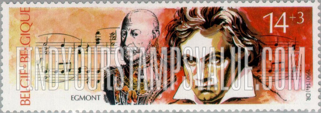 FindYourStampsValue: Semi-Postal: Beethoven & Lamoraal, Count of Egmont (1522-1568)