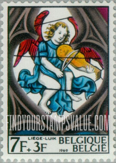 FindYourStampsValue: Semi-Postal: Angel with viol, St. Jacques’, Liege